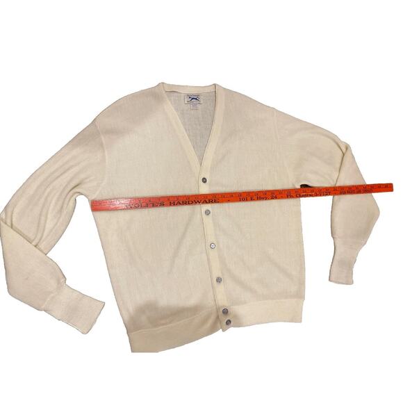 Vtg JC Penney Grandpa Core Button-Up Cardigan Ladies Yellow L Made in USA - Picture 4 of 6